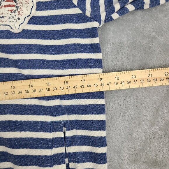 Walt Disney Parks White & Blue‎ Striped Pullover Hoodie Sweatshirt Size Small - Picture 6 of 6